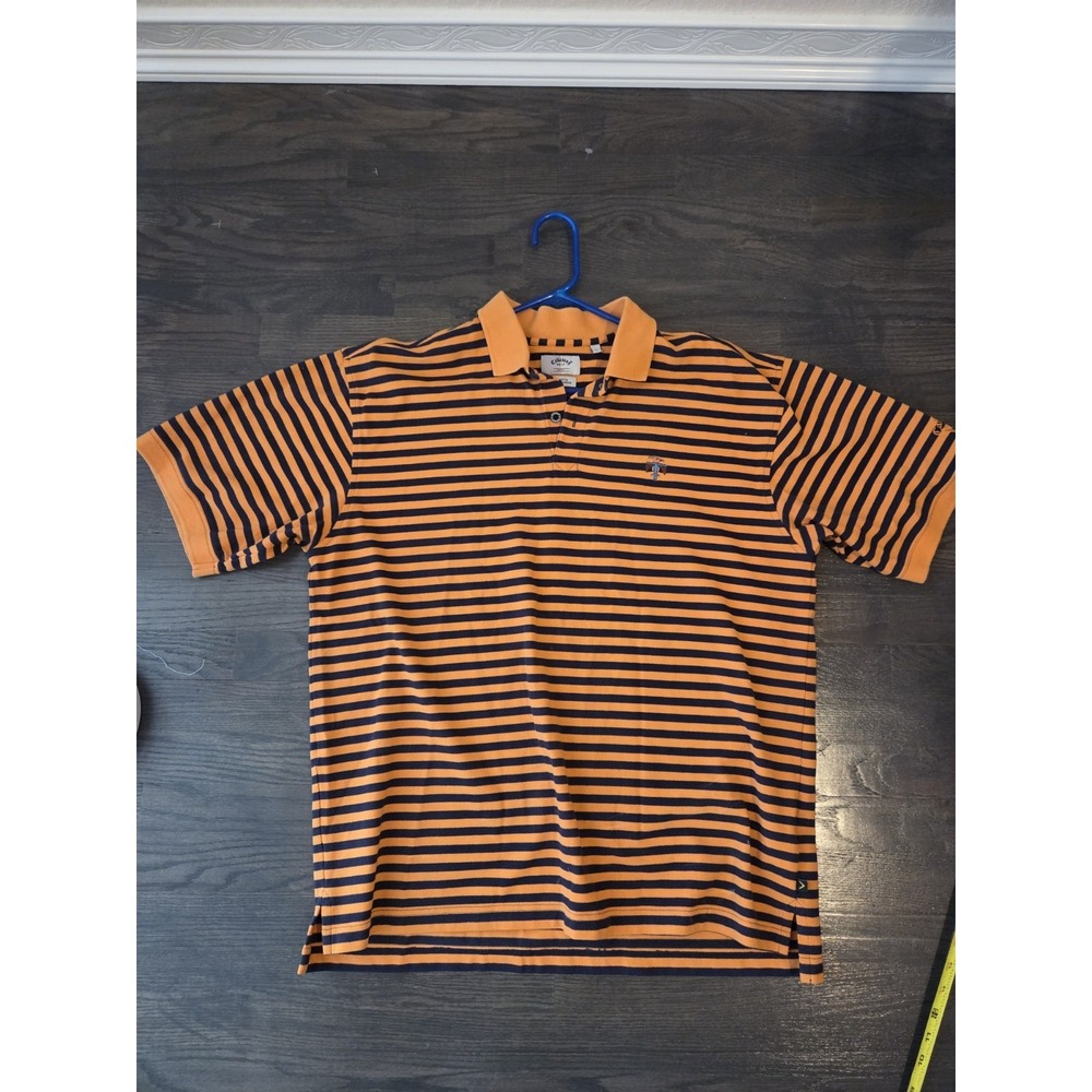 Callaway Polo Shirt Mens Sz L Orange Sport 100% Cotton